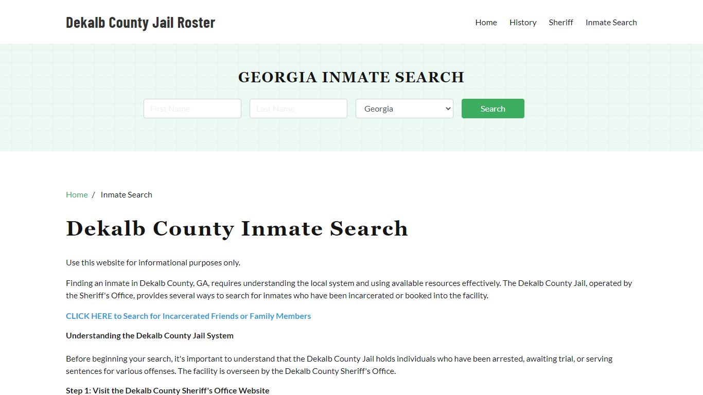 Dekalb County, GA Detainee Lookup